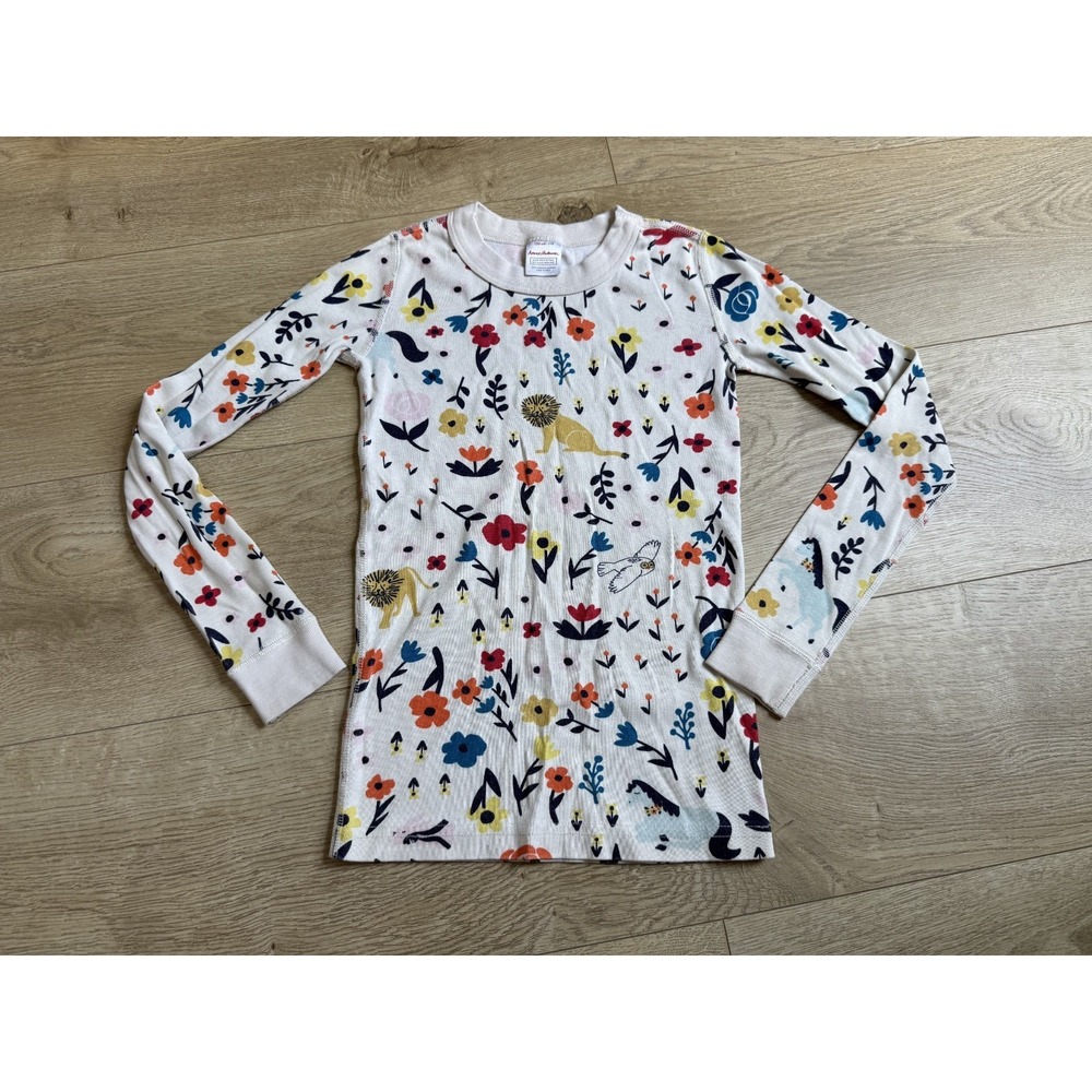 Hanna Andersson Floral Lions Owls Unicorn‎ Pajamas long John top size 130 US 8
